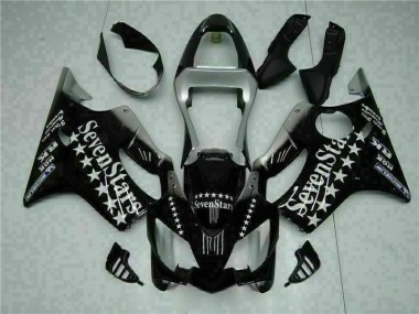 Black White SevenStarss 01-03 Honda CBR600 F4i Motorcycle Fairings