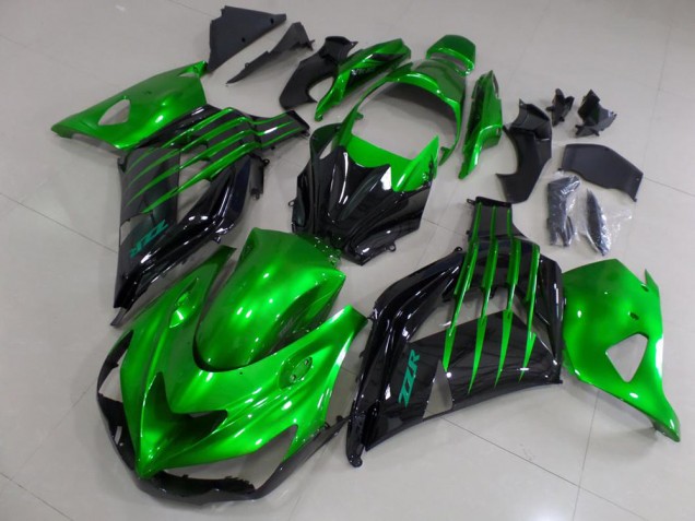 Candy Green and Black 12-21 Kawasaki ZX14R ZZR1400 Motorcycle Fairings