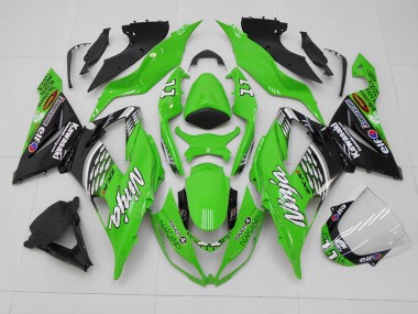 Green Black 11 13-18 Kawasaki ZX6R Motorcycle Fairings