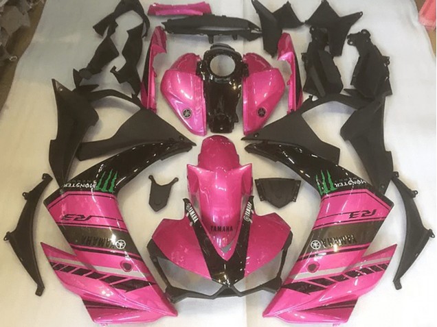 Pink and Black 15-22 Yamaha YZF R3 Motorcycle Fairings