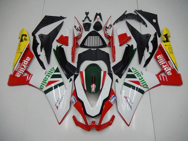 White Red Alitalia 09-15 Aprilia RSV4 Motorcycle Fairings