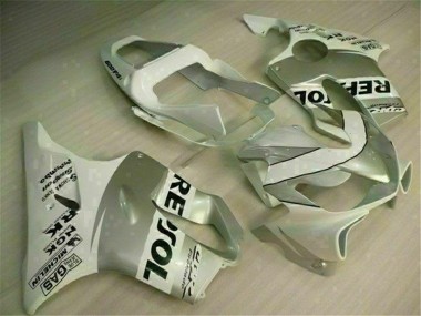 White Silver 01-03 Honda CBR600 F4i Motorcycle Fairings